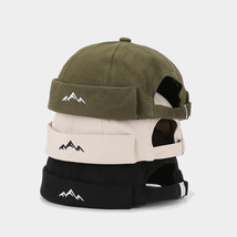 Mountain Embroidered Rolled Cuff Docker Caps,Vintage Brimless Beanie Doc... - £14.11 GBP