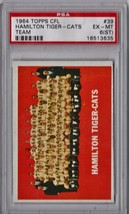 1964 Topps CFL Hamilton Tiger Cats Team Card #39 PSA 6 (ST) P1232 - £7.88 GBP