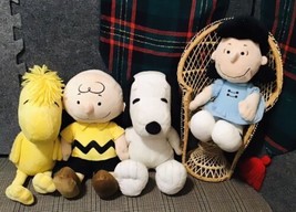 Charlie Brown Snoopy Woodstock Lucy Kohls Cares Plush Animals 4 Piece Lot - £43.52 GBP