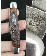 Vintage Sabre 605 pocket knife jigged delrin Japan NICE - $19.99