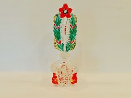 PERFUME PARFUM BOTTLE  Hand painted green, red - $29.69