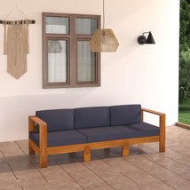vidaXL Acacia Wood 3-Seater Dark Grey Garden Sofa Set - €477,21 EUR