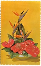 Hawaii Postcard Flower Hawaiian Assortment Bird Of Paradise Torch Ginger - £1.74 GBP