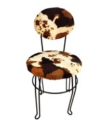 Western Rustic Cow Print Upholstered Children Chair With Black Metal Frame - $70.13