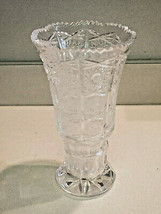 Dazzling Vintage Cut Glass 9 3/4&quot; Tall Heavy Weight Crystal Vase - £31.54 GBP