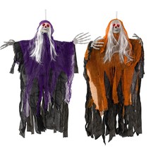 Scary Halloween Decorations Outdoor Hanging - 41&quot; Halloween Hanging Ghost Skelet - £32.14 GBP