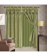 Luxury Lined Curtain Set Drap +Valance+Sheer Window Treatment 2Panel LID... - $54.20 CAD