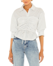 Jonathan Simkhai Sz 0 Sonya Shirt Striped J Tide Cotton Top Jacquard $395! NEW - £66.18 GBP