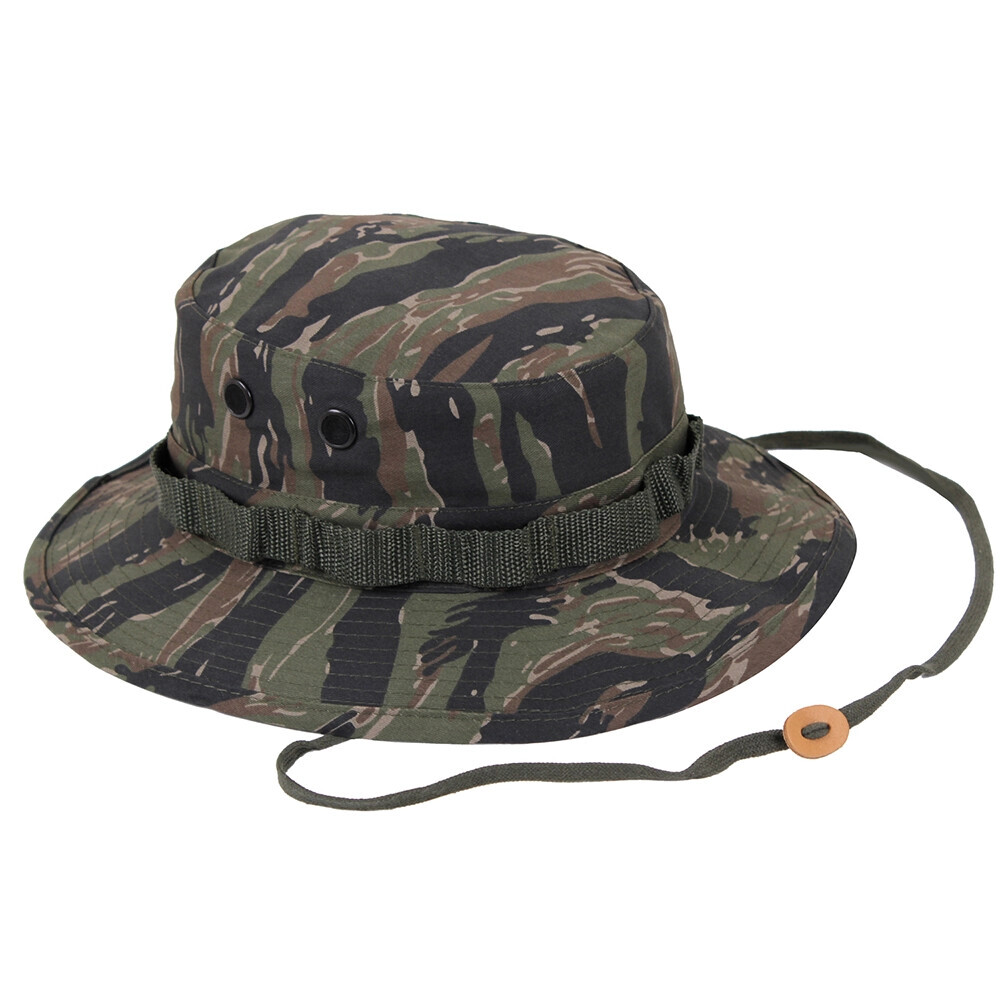 MADE IN USA TROPICAL BOONIE MIL JUNGLE TYPE II TIGER STRIPE SMALL 6 3/4 ... - $26.99