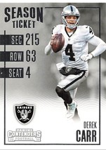 2016 Panini Contenders Derek Carr Qb Raiders Season Ticket #71 A83 - £3.15 GBP