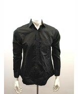 James Fashion Men&#39;s Button Up Dress Shirt Size Small Black Long Sleeve C... - €6,87 EUR