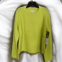 Velvet By Graham &amp; Spencer Citron Sweater Woman XL Yellow 45% Wool 10% Yak Blend - $88.81