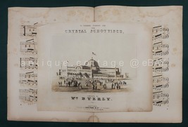 1853 Antique Crystal Schottisch Sheet Music Byerly Expo Industry All Nations Ny - £71.18 GBP