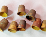 Antique Thimble Lot Brass Some marked Duke pat May 1900 pat 14.65 etc - £19.68 GBP
