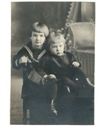 The Cutest Girl and Brother - RPPC Real Photo Postcard Named AZO 1904-1918 - £6.02 GBP