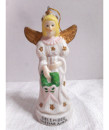 December the Star Angel Porcelain Bisque Christmas Ornament Hollow 4 1/2... - £7.98 GBP
