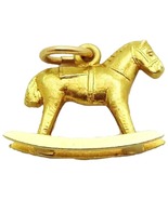 Vintage 14K Gold 3D Sloan &amp; Co. Child&#39;s Rocking Horse Pony Charm 1930s - £195.39 GBP