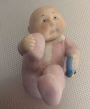 Vintage 1984 Pink Cabbage Patch Kids Ceramic or Porcelain Baby With Rattle - $151.09 MXN