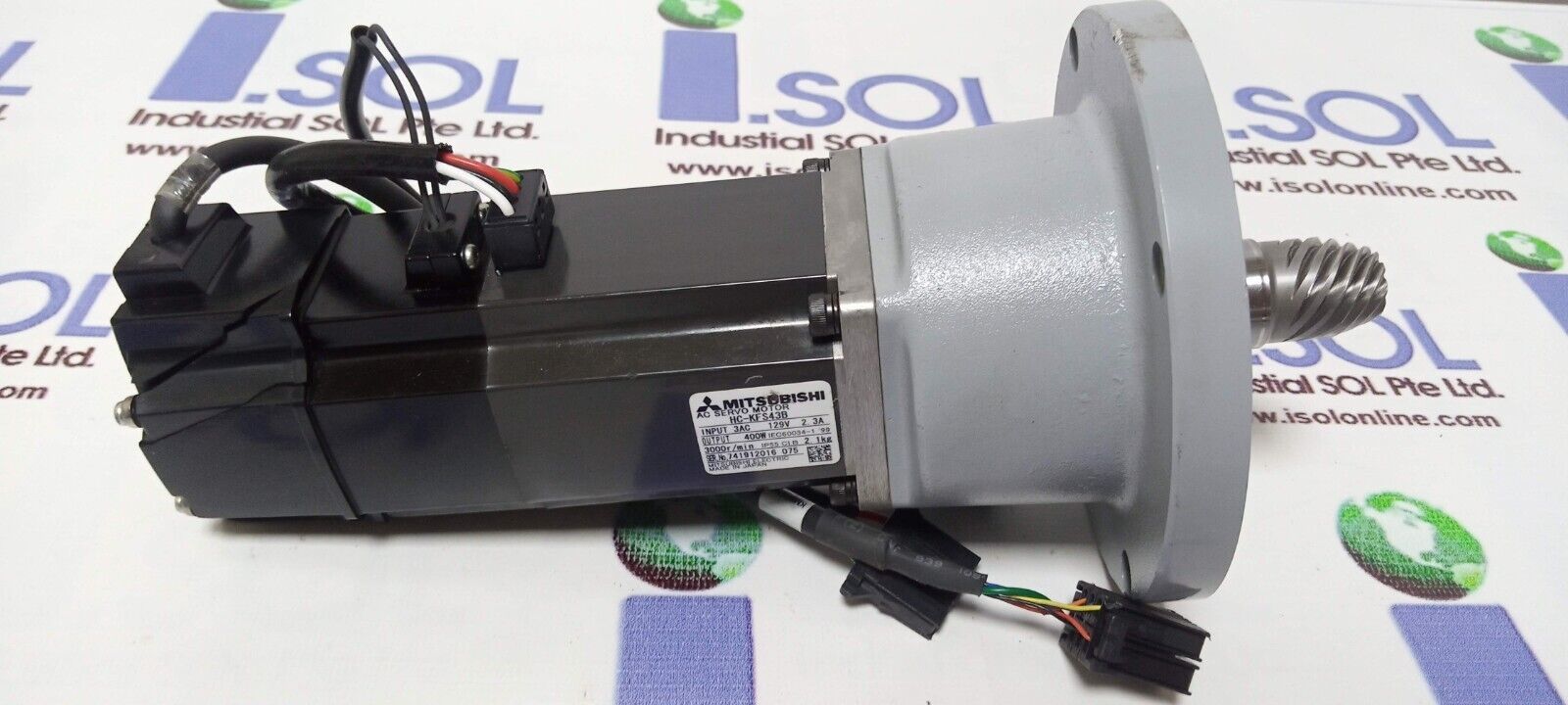 Mitsubishi HC-KFS43B AC Servo Motor With Reducer Gear 400W Mitsubishi El... - $204.97