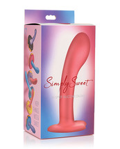 Curve Toys Simply Sweet 7&quot; G Spot Silicone Dildo - Pink - £16.34 GBP