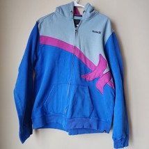 Hurley Colorblock Full Zip Hoodie Mens Size Large Blue Purple Sweatshirt - £7.46 GBP