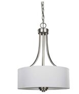 Canarm Pier Chandelier with White Fabric Shade - Brushed Pewter - $83.15