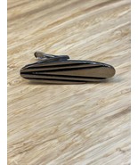 Vintage Silver Tone Black Striped Tie Clasp Clip Estate Jewelry Find KG JD - $279.34 MXN