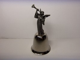 Danbury Mint Pewter &amp; Silver Plate Christmas Bell 1981 The Herald Angel - £10.04 GBP