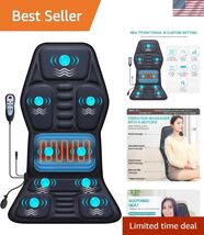 Massage Seat Cushion Pad with Heat 9 Massage Style Lumbar Support Functi... - $81.96