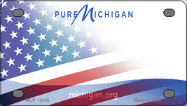 Pure Michigan Half American Flag Novelty Mini Metal License Plate Tag - $14.95