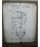 Modern Quality Reproduction Of Original Catcher&#39;s Mask Patent Print 20&quot; ... - £19.46 GBP