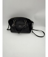 Coach Black Leather &amp; Suede Satchel Handbag With Chain Strap &amp; Zip Closure - $136.35 CAD