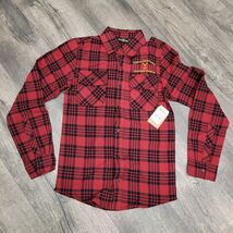 New YellowStone Shirt Mens SIZE X-SMALL Red Black Plaid 'Dutton Ranch' F... - $17.71