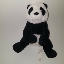 Black White Panda Bear Plush IKEA Kramig Plush 12&quot; Soft Lovey Stuffed Animal Toy - £7.89 GBP