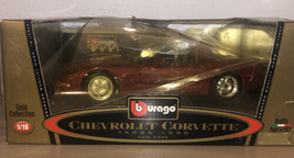 New Burago Gold Collection 1998 Chevrolet Corvette 1/18 Diecast Italy Ma... - $88.20