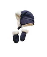 The children&#39;s place 6-12 months blue trapper winter hat and mittens set - £5.68 GBP