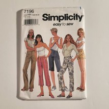 Simplicity 7196 Misses Pants And Shorts Size 6-12 Sewing Pattern Uncut - $5.93