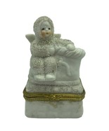 Vintage Snow Baby Angel Trinket Box Gold Trim Hinged 2.5&quot; x 1.5&quot; x 4&quot; Sp... - $13.29 CAD