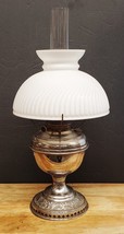 Antique Bradley &amp; Hubbard Nickel Plated Oil Lamp, B&amp;H, Complete &amp; Working - £232.73 GBP