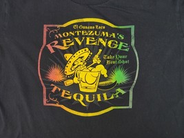 Montezuma&#39;s Revenge Shirt Men&#39;s XL 46-48 Black T-Shirt Tequila El Gusano... - $16.71