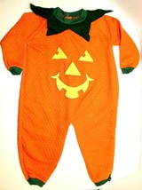 Vintage Babygro Snapback Quilted Pumpkin One Piece Outfit Costume Size XL Collar - £13.37 GBP
