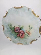 Hand Painted Gold Gild Artist Singed Decorative Plate Flora 10 Inch - £19.31 GBP