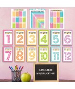 Colorful Pastel Multiplication Posters | Set of 9 | Classroom Supplies - $29.87 CAD