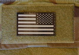 2&quot; x 1.2&quot; Mini-Small Reverese US IR Flag Patch Tan &amp; Black NSWDG DELTA Infrared - £8.50 GBP