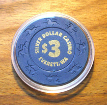 $3. Silver Dollar Casino Chip - Everett, Washington - 2005 - UNICORN Mold - £6.25 GBP