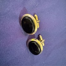 Elegant Black and Goldtone Cufflinks [Jewelry 064] - $16.00