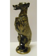 GREYHOUND DOG STATUE Oiled Bronze Colour Metal Art Deco Style 6 1/2&quot;  - £47.92 GBP