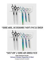 SET of 2 Groomer Barber Hair Stylist 6 SHEAR SCISSOR Organizer SHELF Cas... - £30.08 GBP