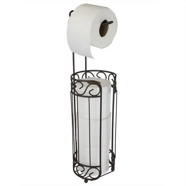 Home Basics Scroll Design Toilet Paper Holder and Dispenser, Bronze - TH10662 - £35.79 GBP