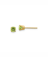 Finest Gold 4 mm 14K Yellow Gold August Peridot Post Earrings, Pair - €91,77 EUR